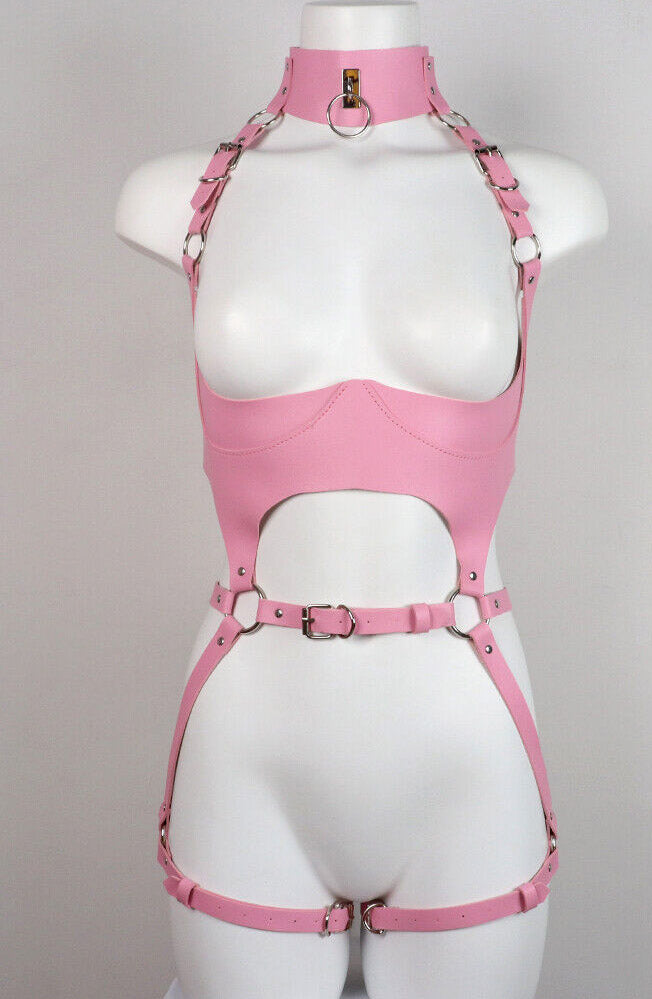 Pink Harness Body Bondage Garters