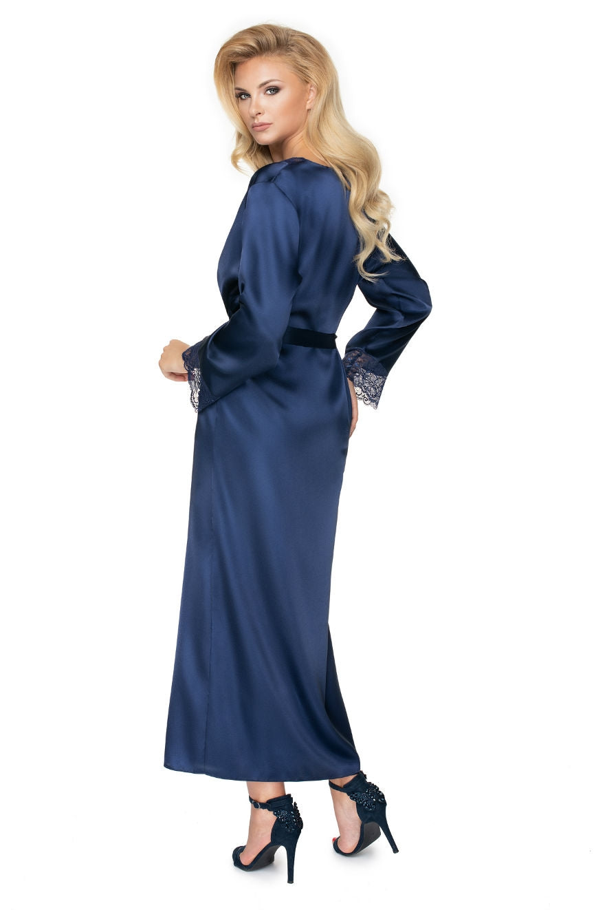 Irall Yoko Dressing Gown Navy Blue - PureDiva
