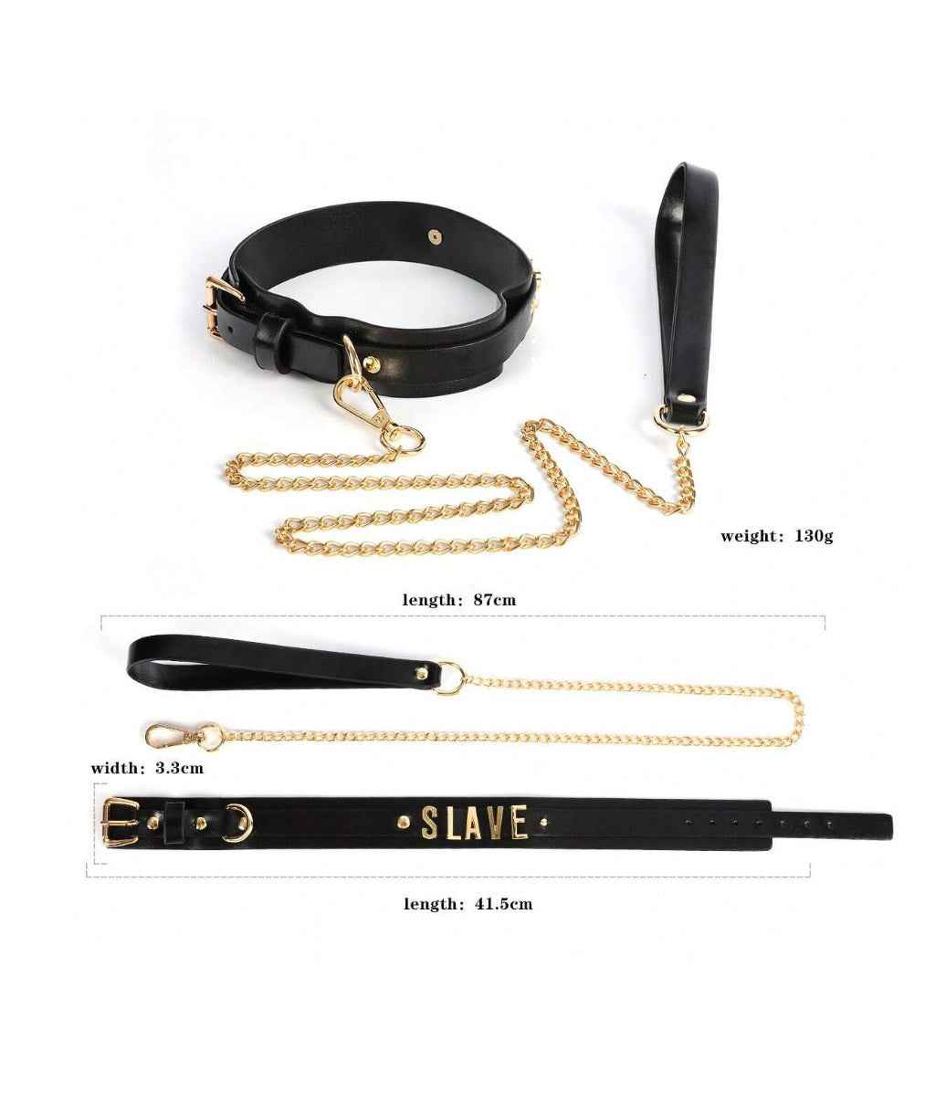 Black Faux Leather Bondage Set For Couples Erotic