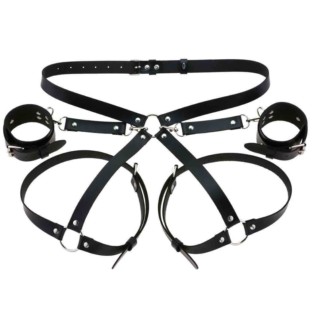 Garter Body Harness Belt Faux Leather Handcuffs