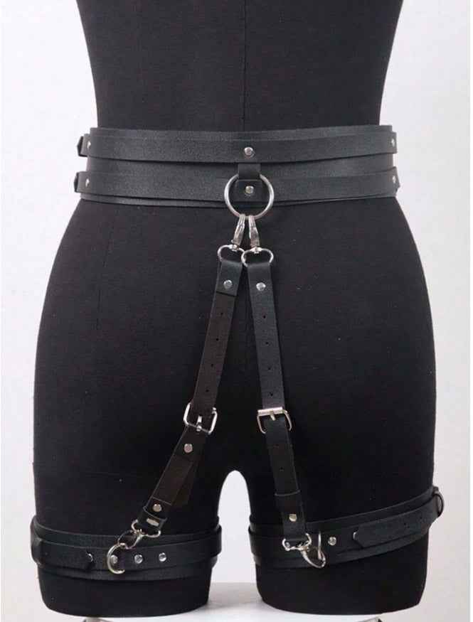 Leather Fetish Harness Strap Belt