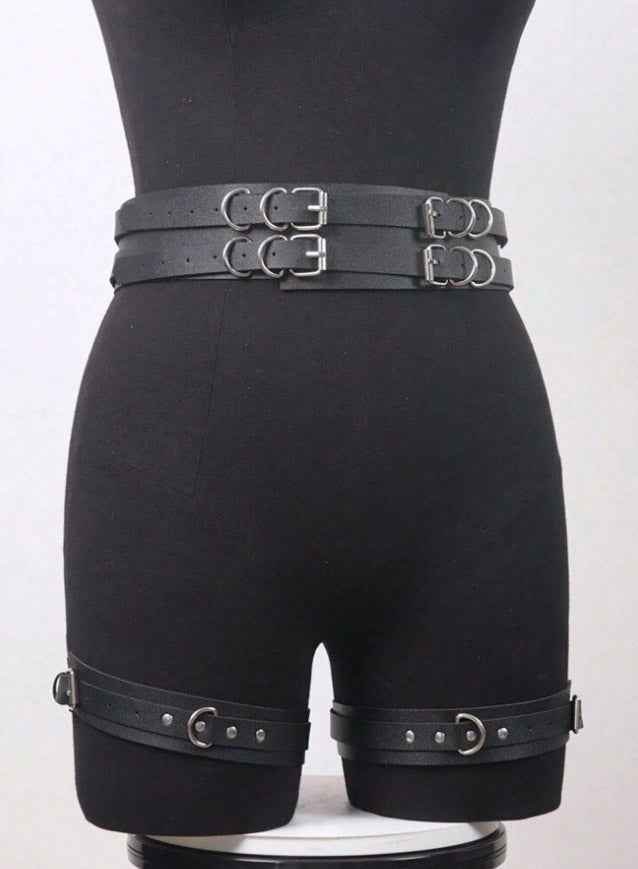 Leather Fetish Harness Strap Belt