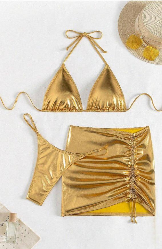 Metallic Gold Bikini Set - PureDiva