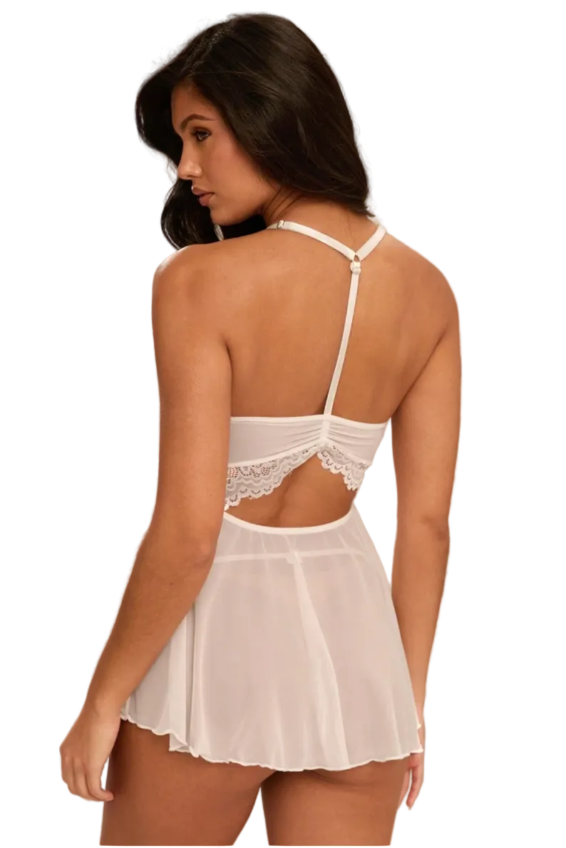White Lace Top Babydolls Lingerie