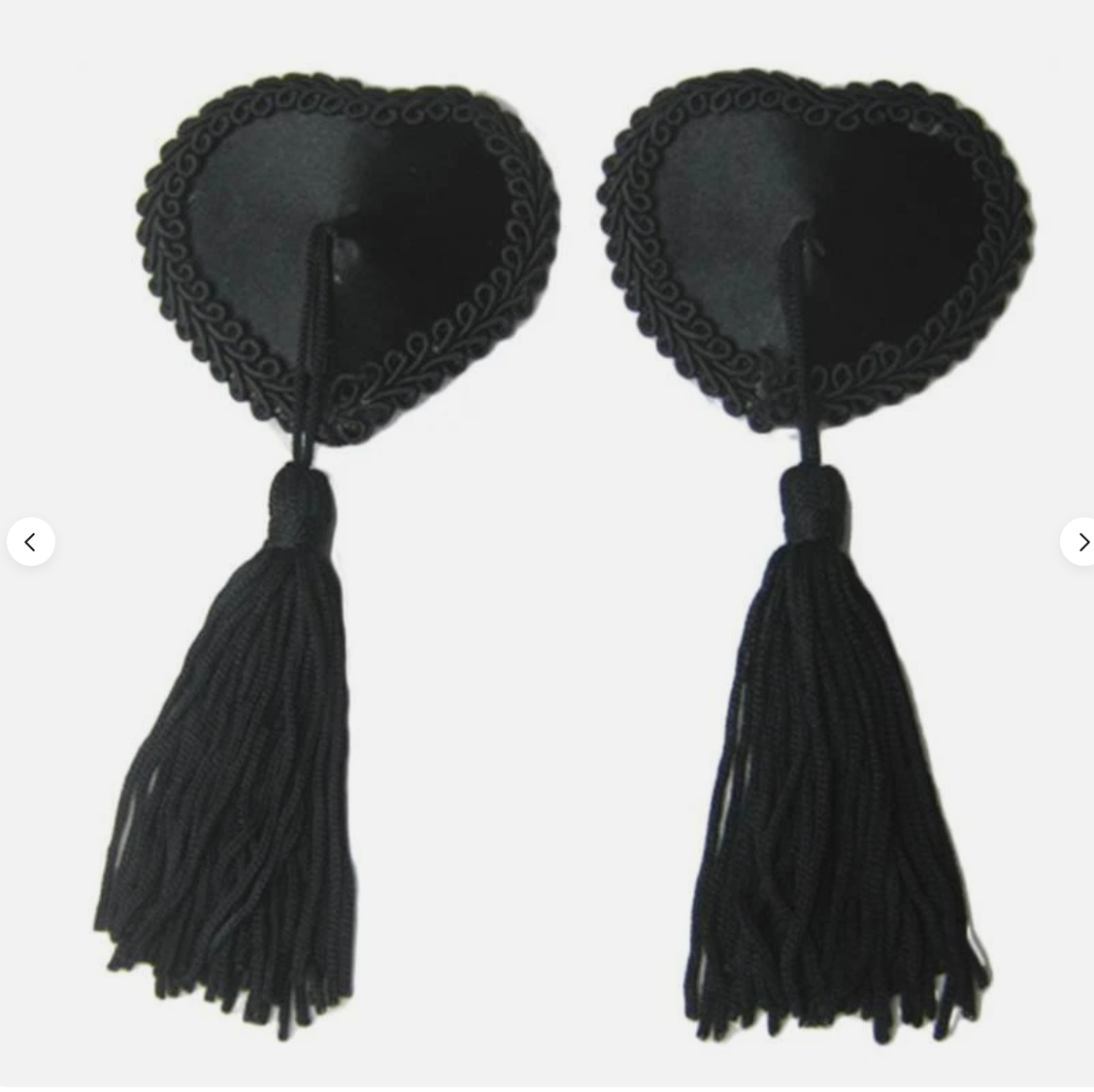 Black Tassel Heart Shaped Nipple Covers