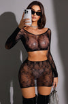 Daring Black Mesh Lingerie Set