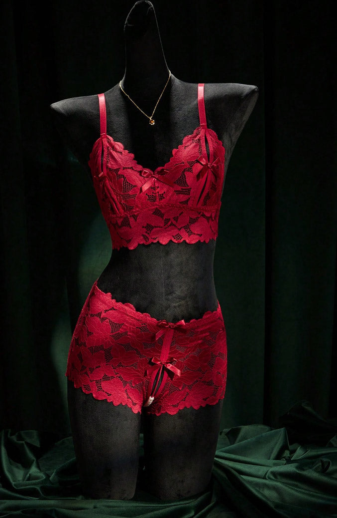 Open Crotch Panty Lingerie Set