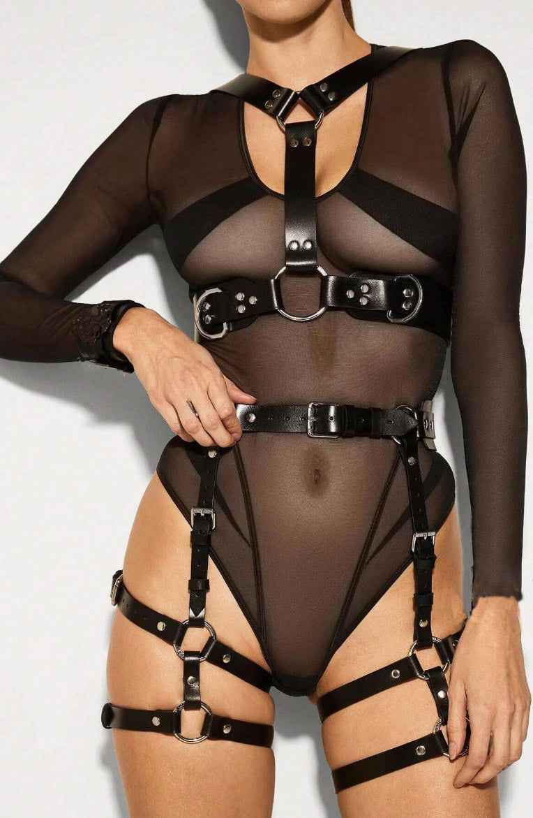 Black Lingerie Harness Set