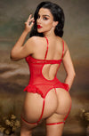 Red Diamante Heart Bustier