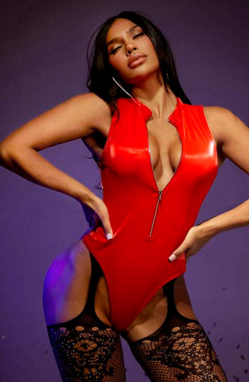 Sexy Red Bodysuit - PureDiva