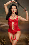 Red Diamante Heart Bustier
