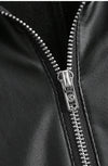 Black Wet Look Zipper Front Catsuit