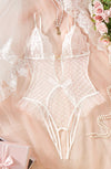 Crotchless White Teddy Lingerie