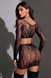 Daring Black Mesh Lingerie Set