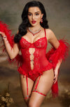 Red Diamante Heart Bustier