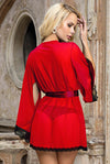 Red & Black Sheer Desire Robe-Nightwear-PureDiva