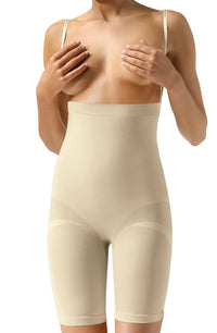 Control Body 410604 High Waist Long Shaping Shorts Skin - PureDiva