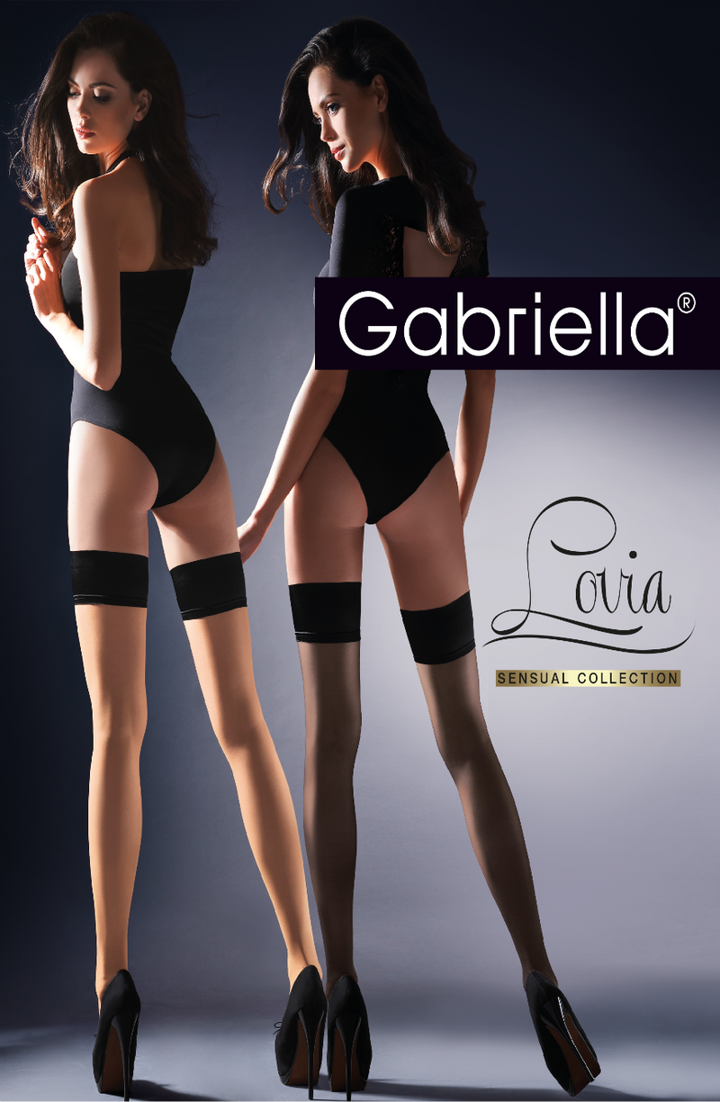 Gabriella Calze Lovia Hold Ups Beige - PureDiva
