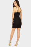 Black Sequin Strappy Mini Dress-Party Dresses-PureDiva