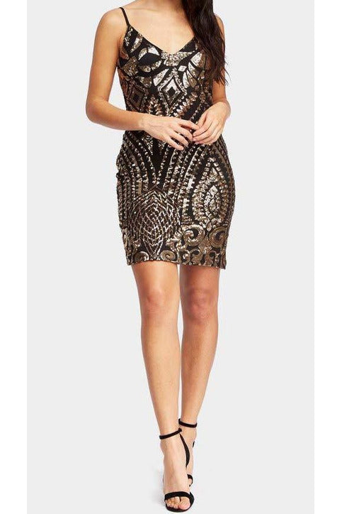 Sequin Strappy Mini Dress-Party Dresses-PureDiva