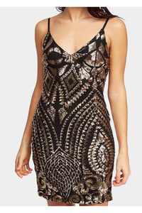 Sequin Strappy Mini Dress-Party Dresses-PureDiva