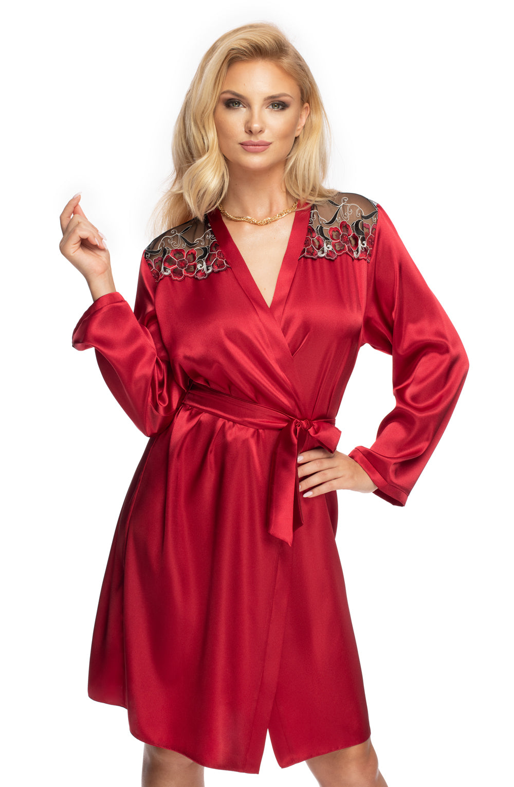 Irall Elodie Dressing Gown Burgundy - PureDiva