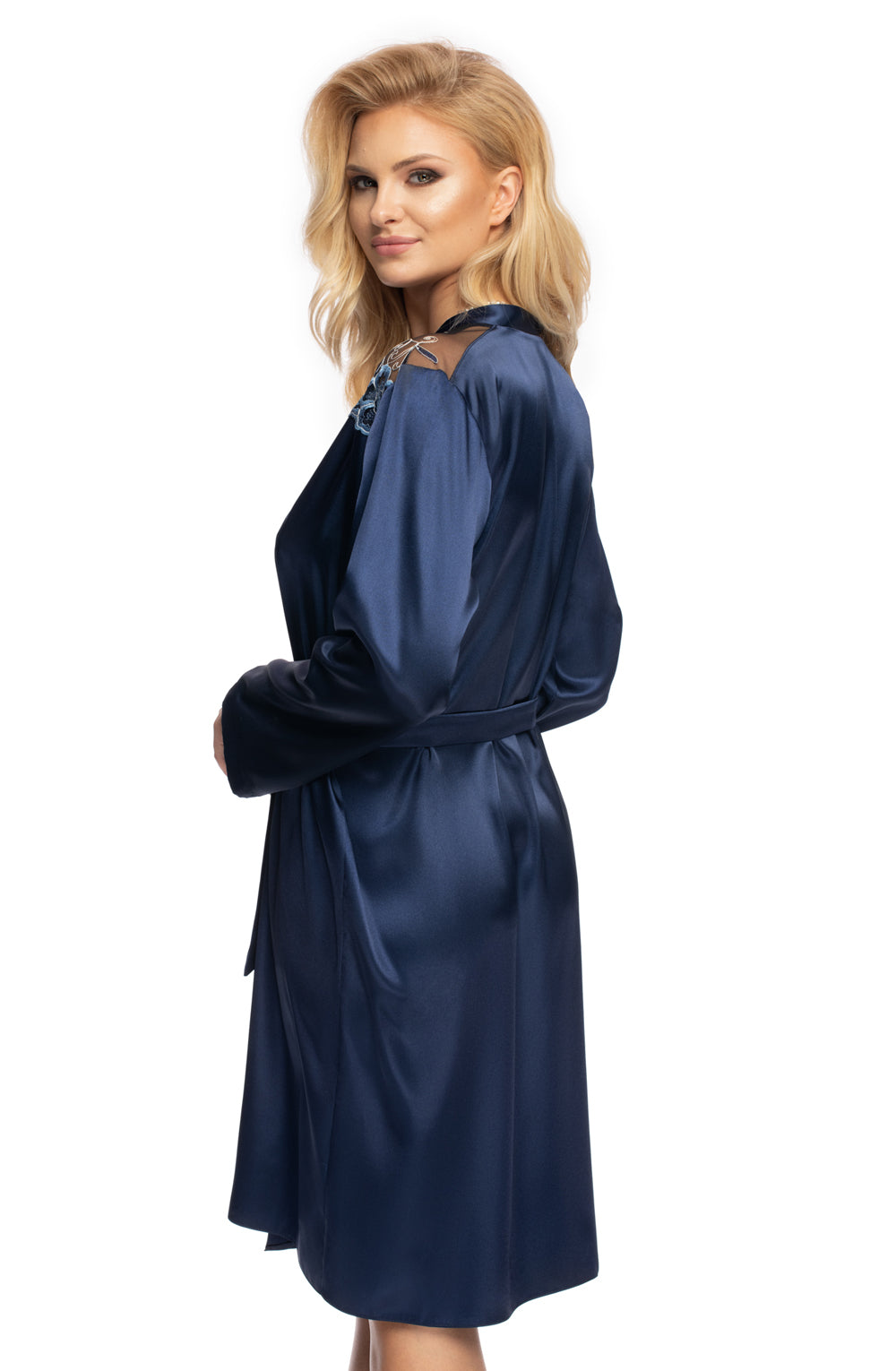 Irall Elodie Dressing Gown Navy - PureDiva