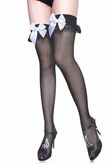 Sexy Interpretation Stocking White Bow