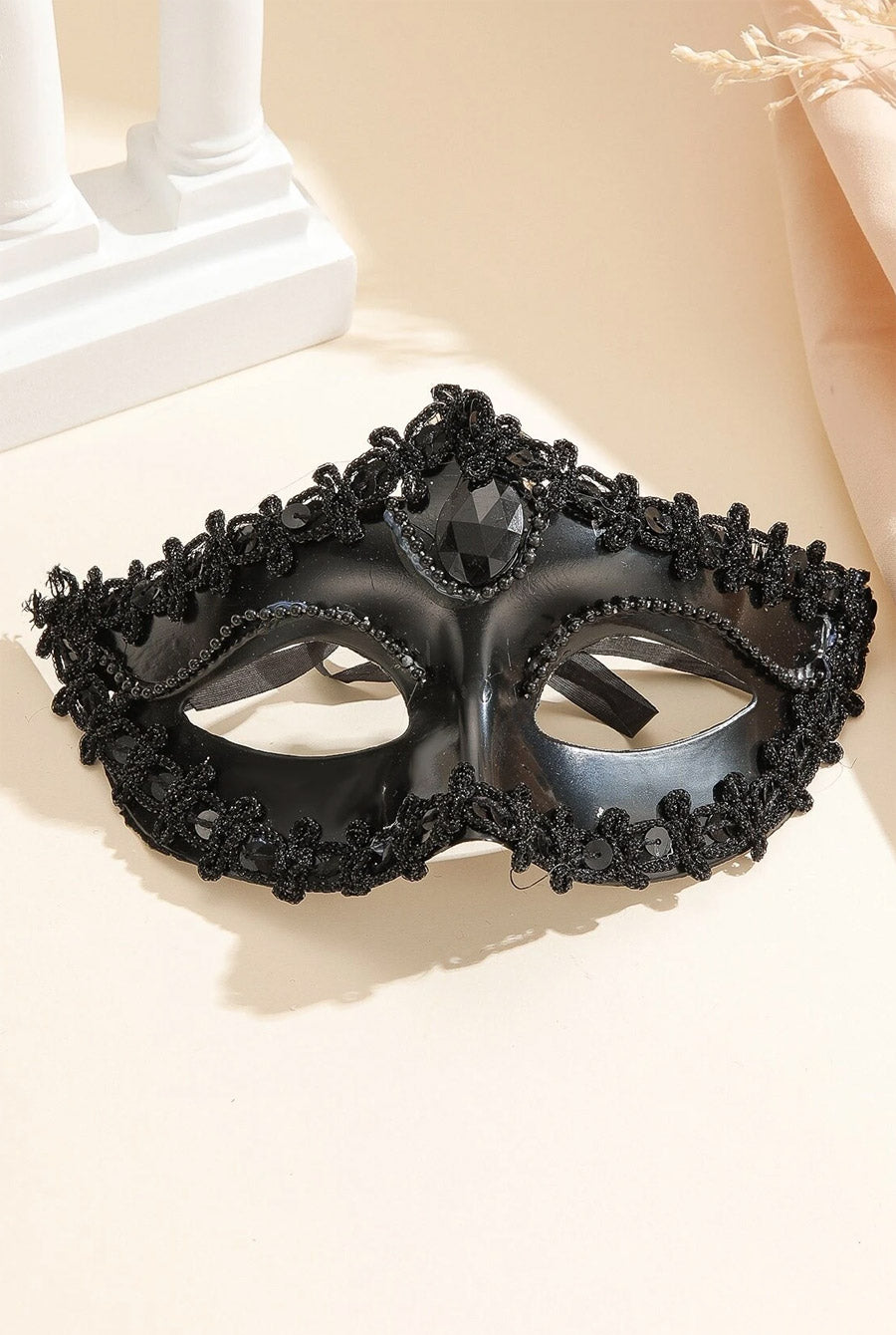 Sequin & Applique Decor Costume Eye Shield-Mask-PureDiva