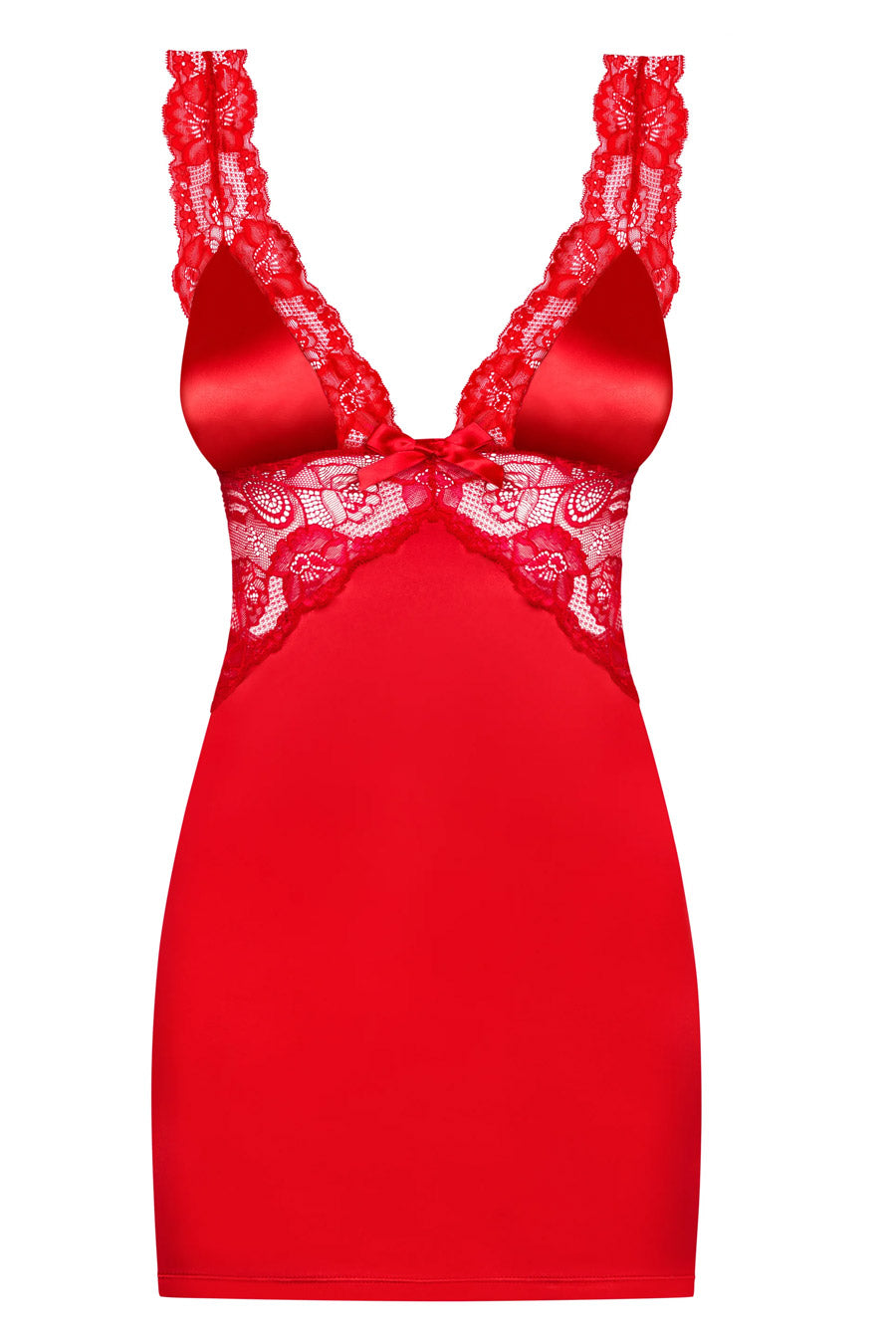 Romantic Red Satin Chemise-Babydoll-PureDiva