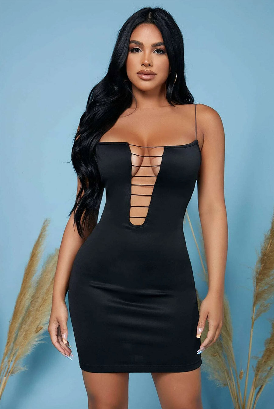 Sexy black Mini Dress-Party Dresses-PureDiva