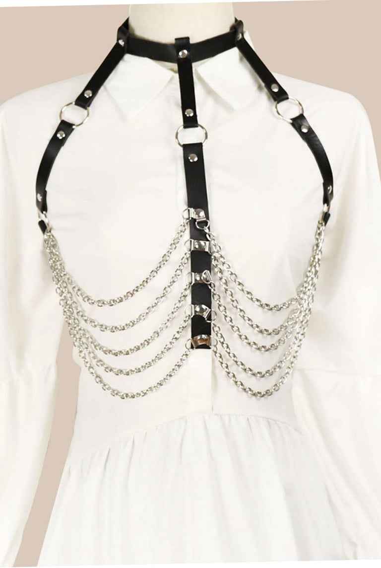 Open Cup Body Harness with Chains