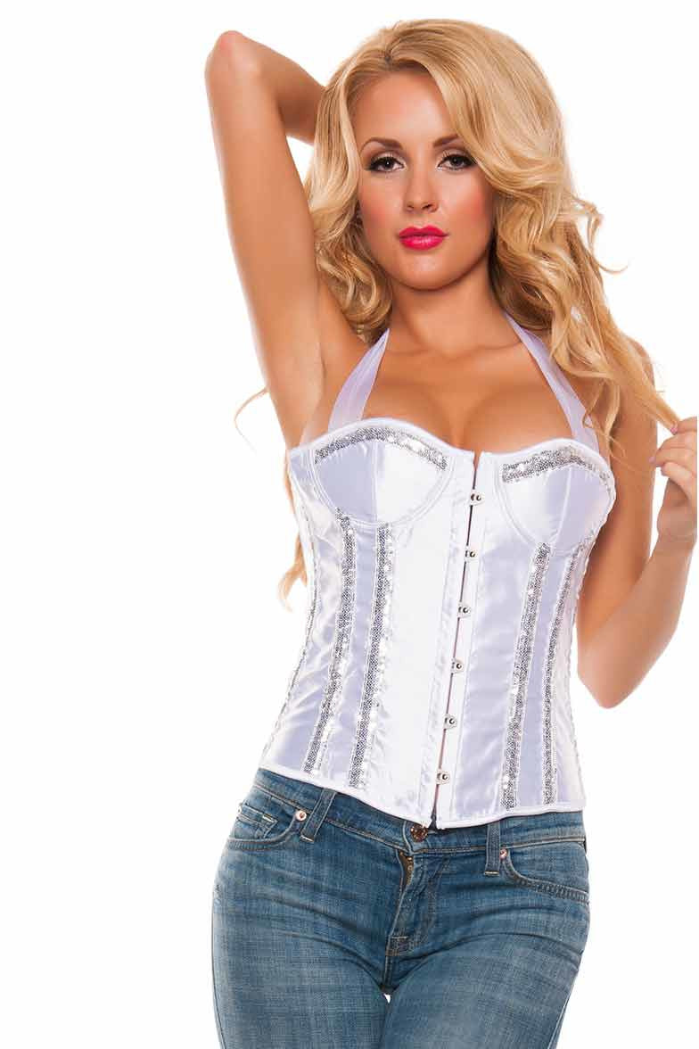 Ivory Sequins Corset-Corset-PureDiva