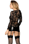 YesX YX942 Black 3pc Dress, Thong & Stockings - PureDiva