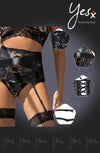YesX YX984 Suspender Belt & Thong Set Black - PureDiva