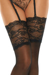 Beauty Night BN6542 Romance Stockings Black - PureDiva