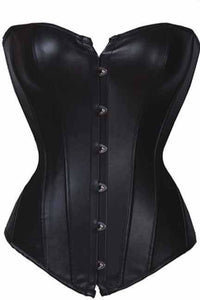 Black Leather Corset-Wet Look & PVC-PureDiva