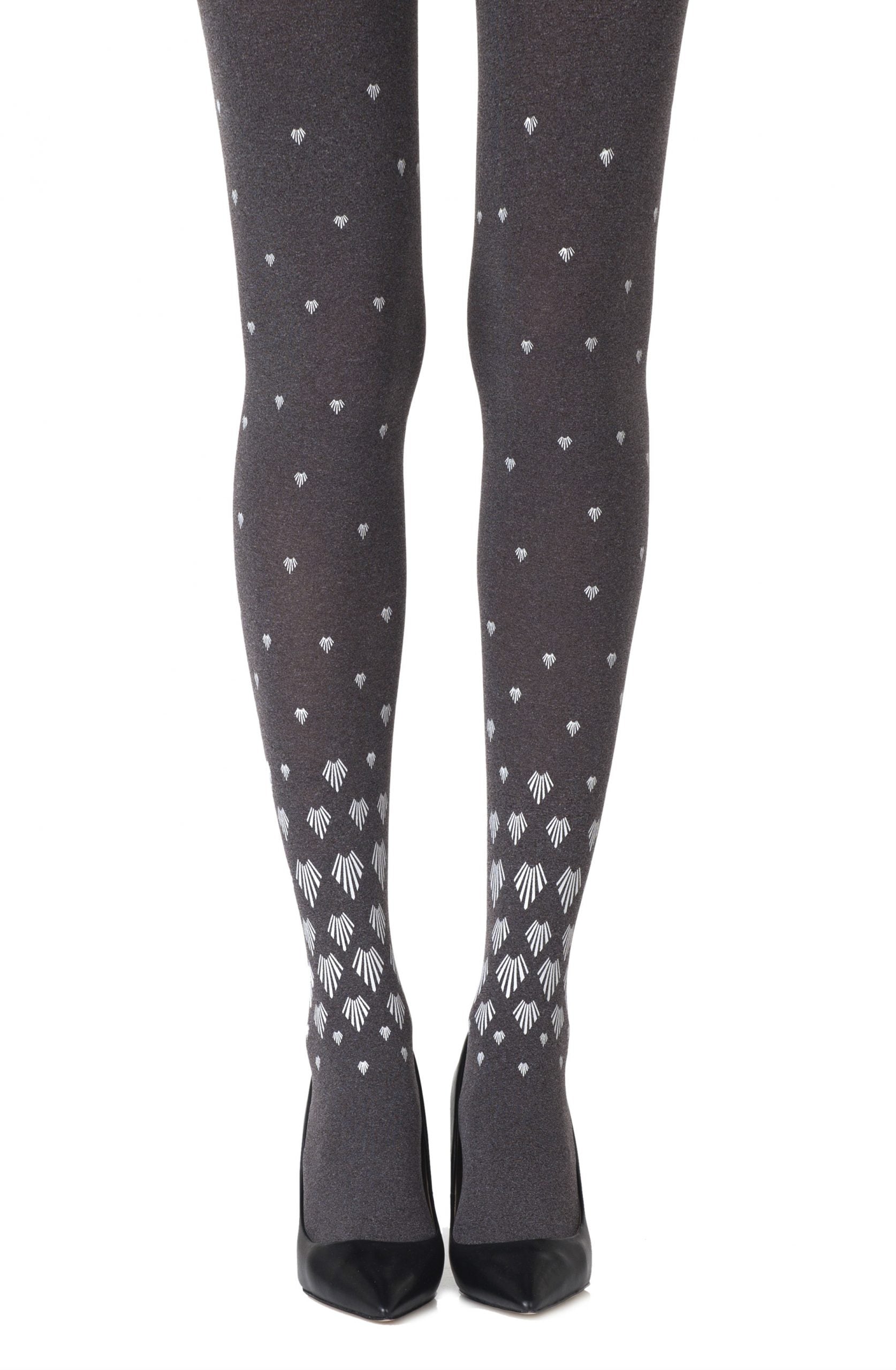Zohara "Shell Out" Heather Grey Tights - PureDiva