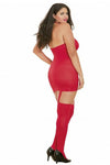 Dreamgirl Sheer Red Garter Dress-Body stockings-PureDiva