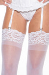 Shirley of Hollywood 90026 Lace Top Stockings White - PureDiva